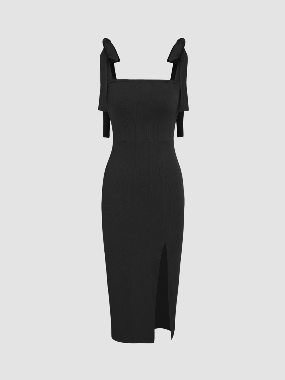 Cider Black Tie-Shoulder Maxi Dress